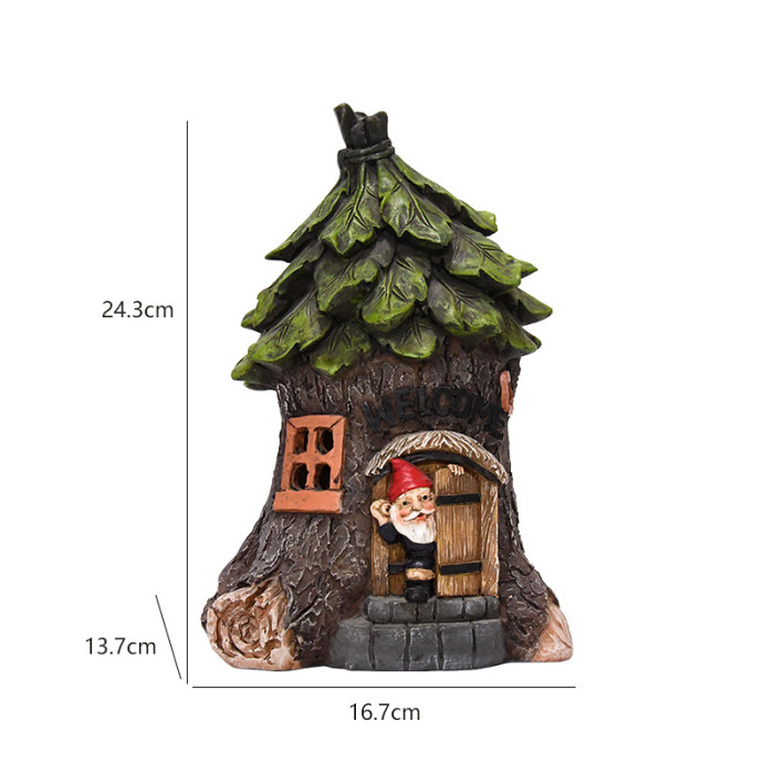 Solar Energy Garden Gnome And House