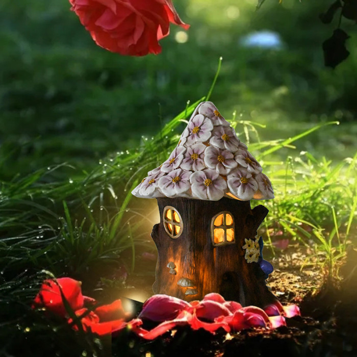Solar Energy Garden Gnome And House