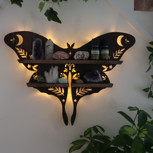 ✨Luna Moth Lamp Crystal Shelf