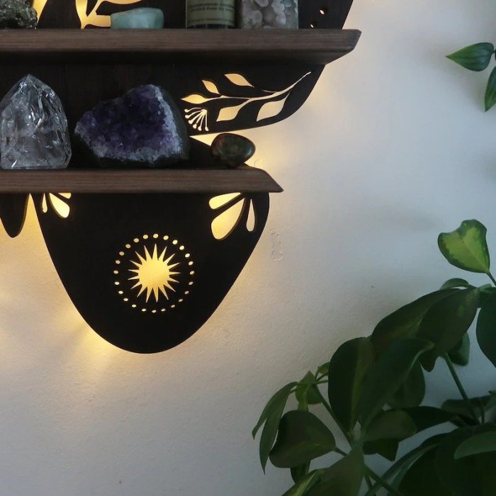 ✨Luna Moth Lamp Crystal Shelf