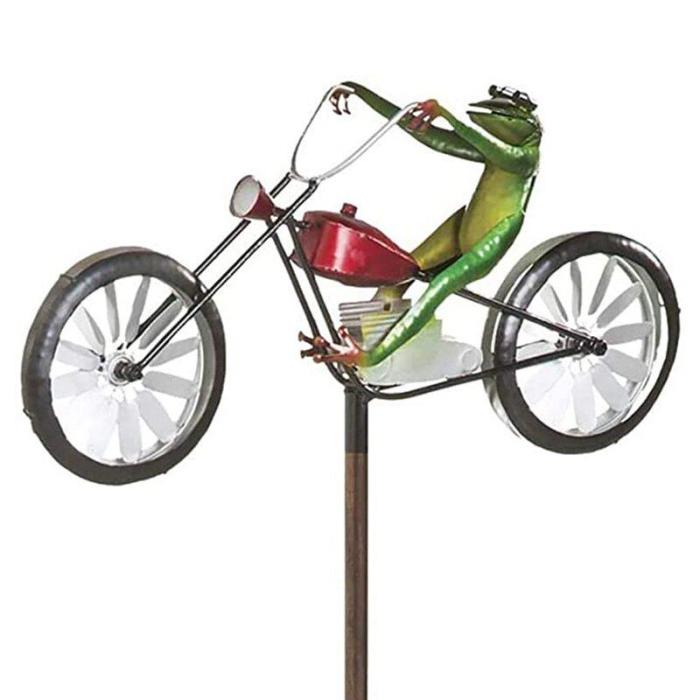 Cute animals on a Vintage Bicycle Metal Wind Spinner