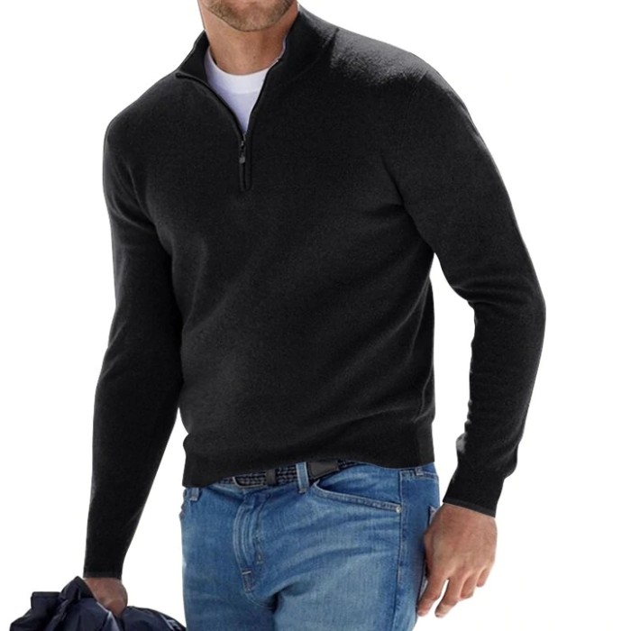 Men's cashmere zipper sweater