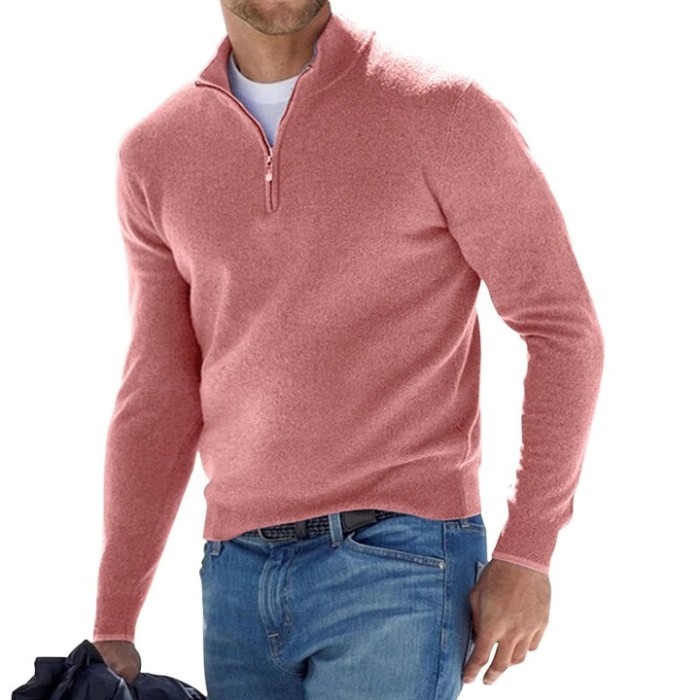 Men's cashmere zipper sweater