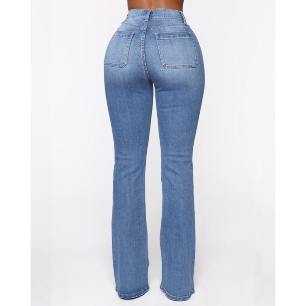 48% OFF💥Button Fly Booty Shaping High Waist Flare Jeans🔥