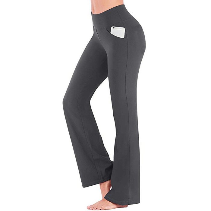 Women's High Waist Yoga Pants Bootcut Flare Leg Tummy Control 4 Way Stretch Quick Dry