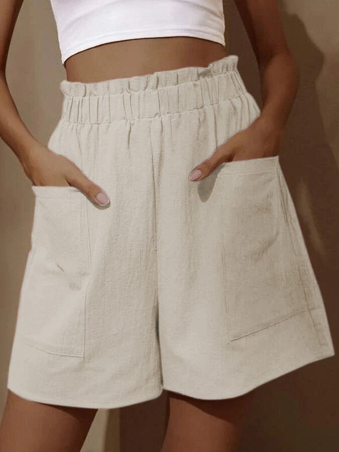 Women's Pure Color Casual Cotton Shorts