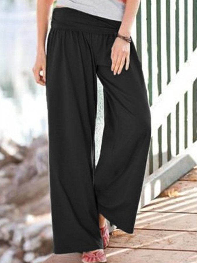 Women's Solid Color Casual Trousers