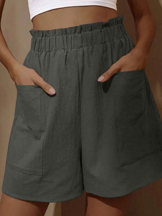 Women's Pure Color Casual Cotton Shorts