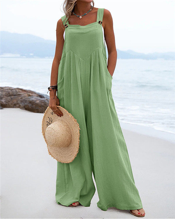Casual Loose Solid Color Jumpsuit
