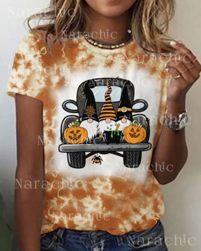 Women's Halloween Trick or Treat Print Crew Neck T-shirt