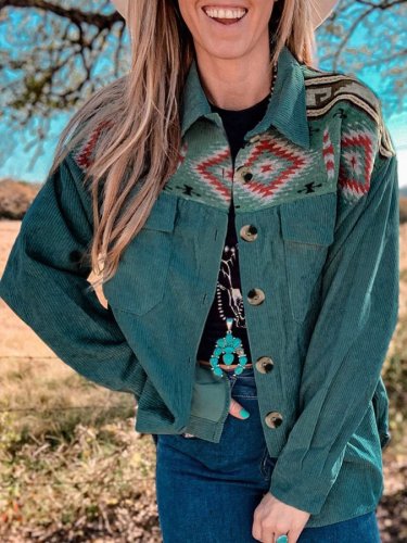 Diamond-Print Corduroy Top