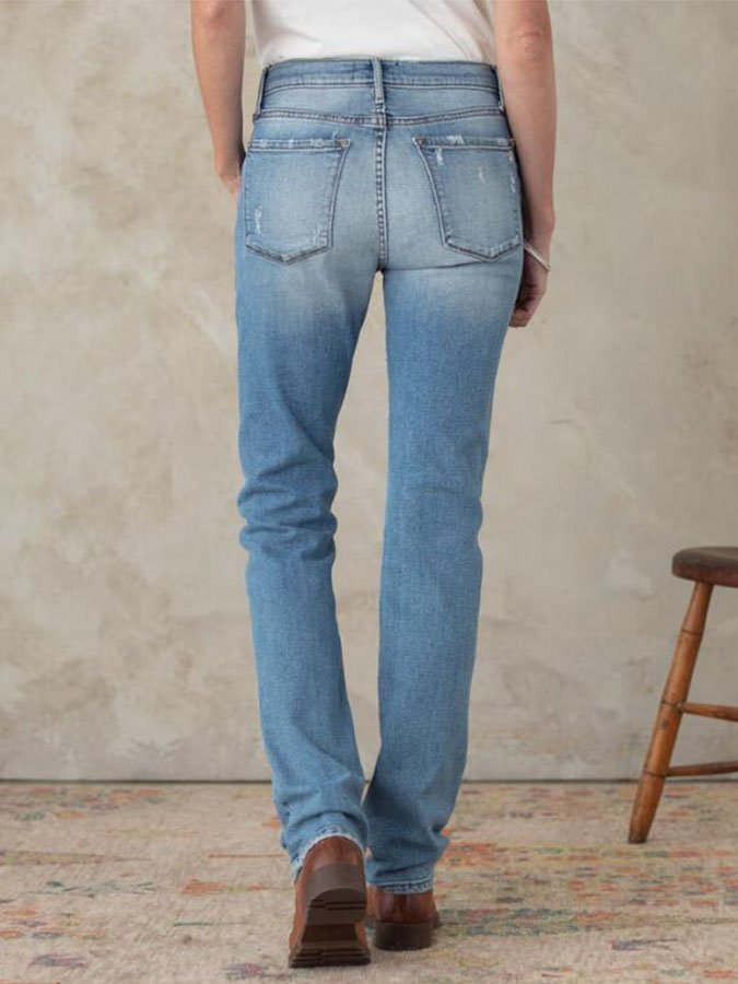 Casual Multi-Button Jeans