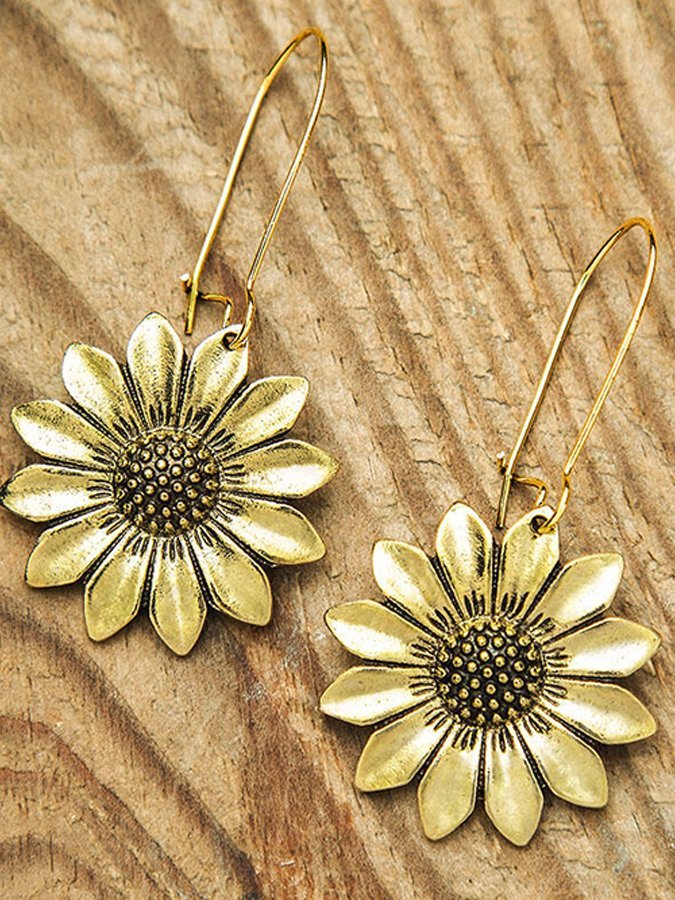 Women's Vintage Sunflower Daisy Earrings