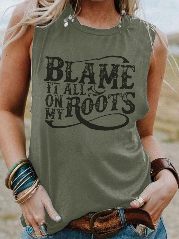 Women's Blame It All On My Boots Pint Lettered Casual Vest