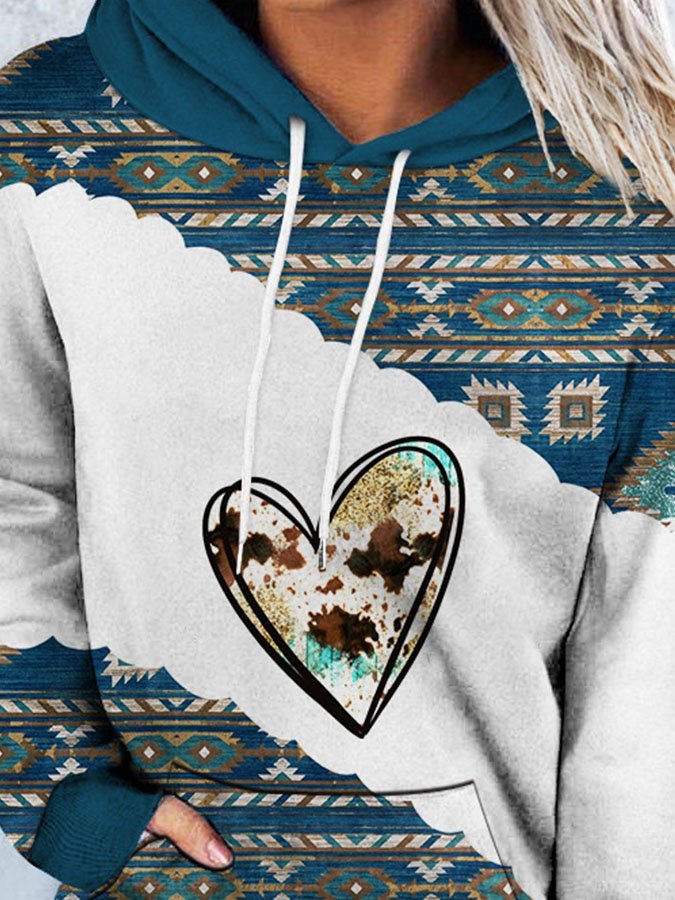 Vintage-Print Long-Sleeve Hoodie