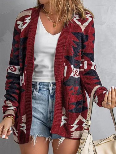 Retro Ethnic Loose Cardigan Sweater