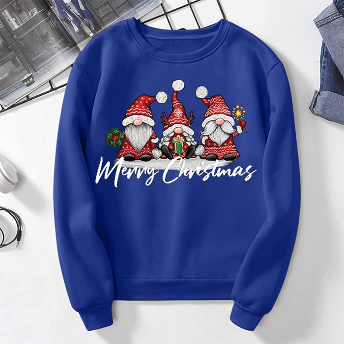 AMTF Merry Chirstmas Shirts for Womens 2021,Round Neck Pullover Lightweight Casual Loose Basic Fit Fall Top Sweatshirt