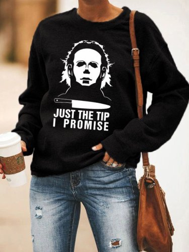 Women's Casual JUST THE TIP I PROMISE Printed Long Sleeve Top