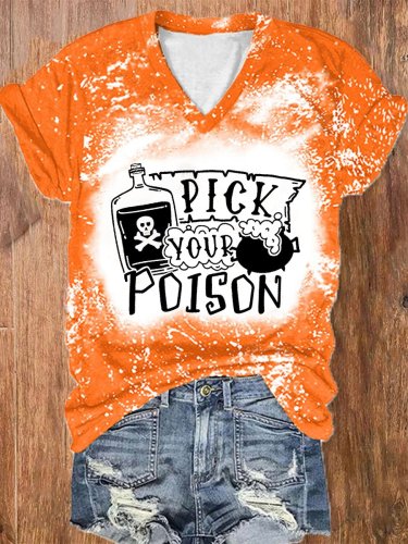 Women's Halloween Pick Your Poison Print T-Shirt