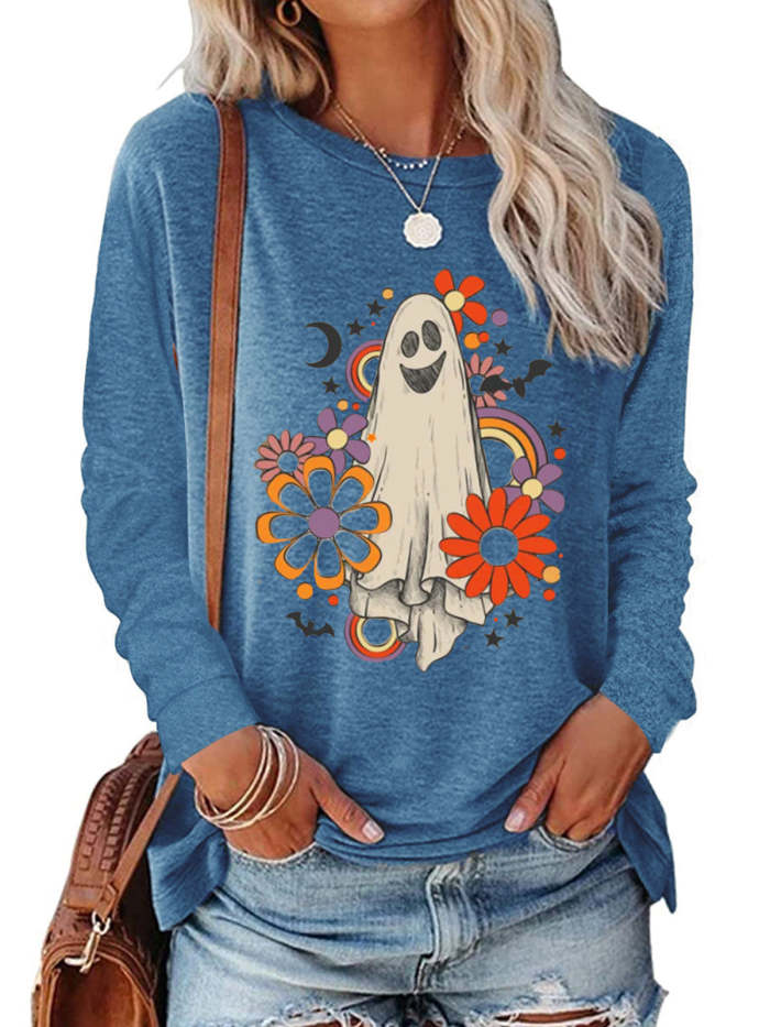 Halloween Floral boho Ghost Sweatshirt