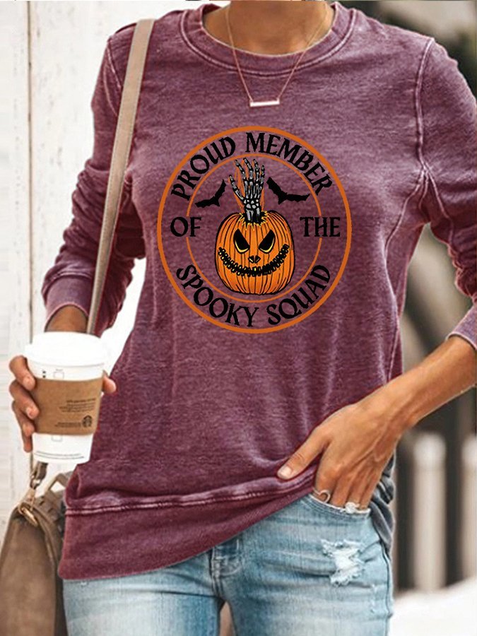 Proud Member Of The Spooky Squad Prind Casual Sweatshirt