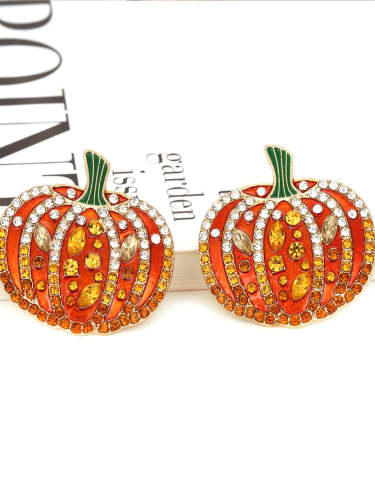 Vintage Funny Pumpkin Halloween Earrings