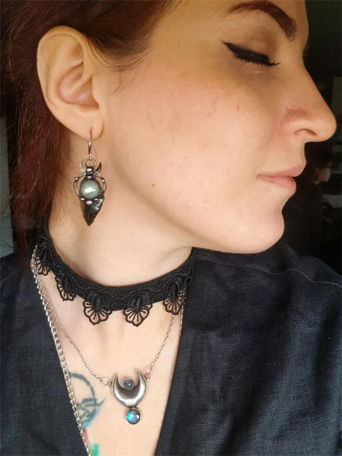 Vintage Witch Inspired Natural Stone Earrings