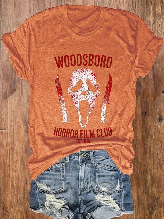 Women's Woodsboro Horror Film Club Casual T-Shirt