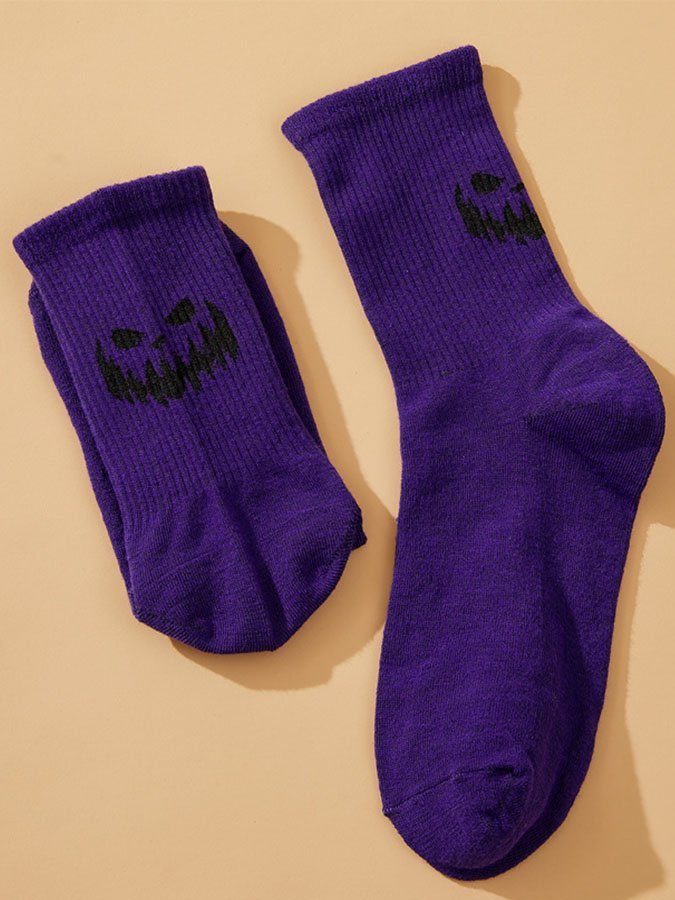 Halloween Funny Grimace Personality Trend Socks