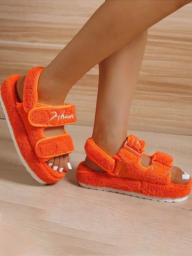 Velcro Slip-On Platform Sandals