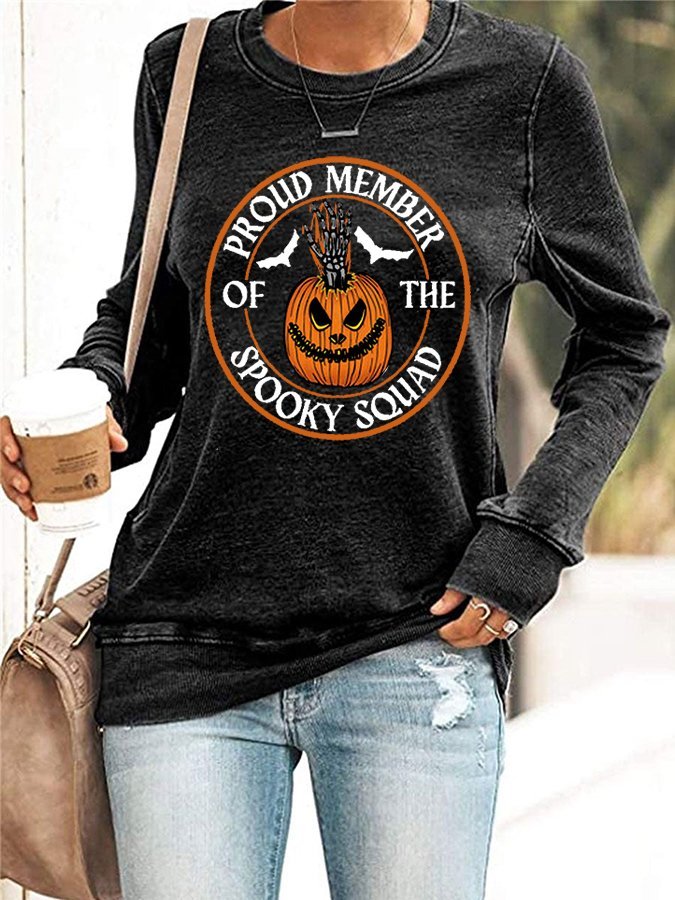Proud Member Of The Spooky Squad Prind Casual Sweatshirt