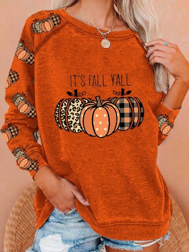 l It's Fall Y'all Pumpkin print sweatshirt