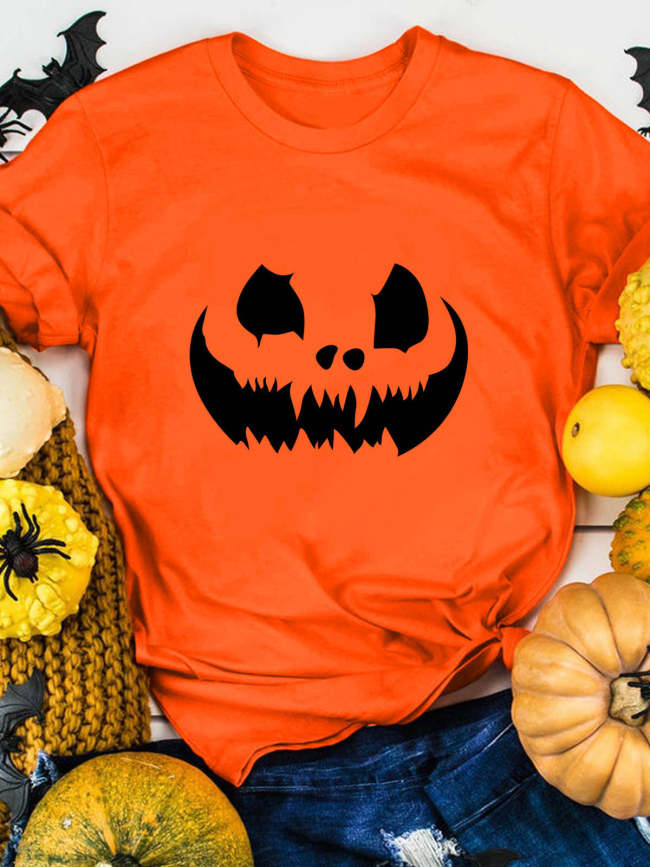 Funny Halloween Print Casual T-Shirt