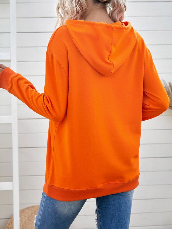 Casual Orange Hoodie