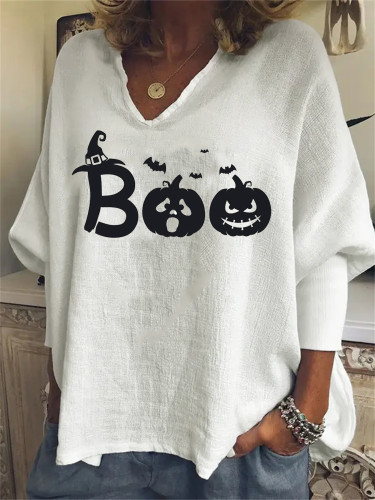 Ghost Smile Boo Pumpkins Graphic Oversize Tunic