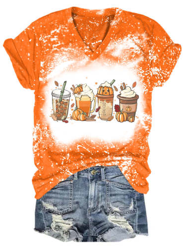 Pumpkin Coffee Tie Dye Shirt