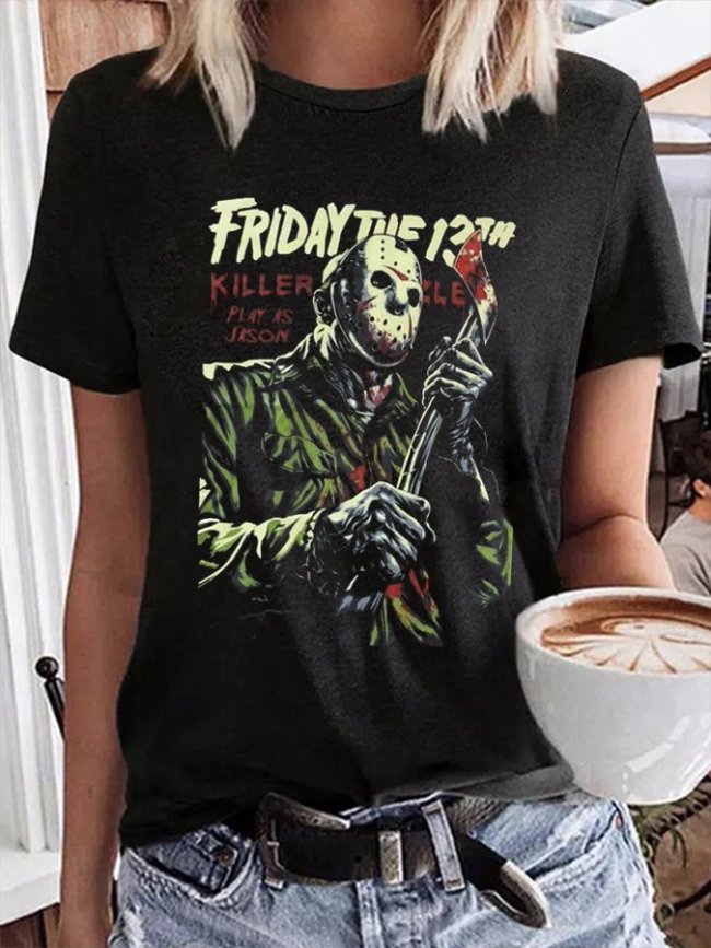 Women's Friday The 13th Halloween Print T-Shirt