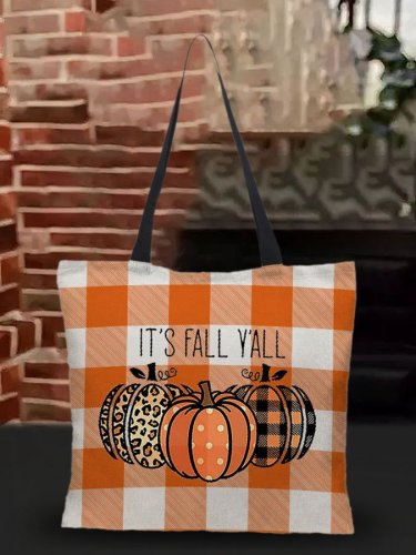 Check Pumpkin Print Bag