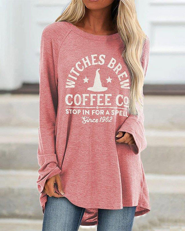 Witches Brew Coffee Co Stop In For A Spell Since 1962 Printed Women's T-shirt