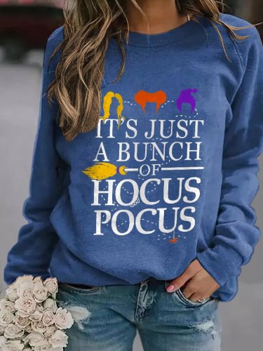 It'S Just A Bunch Of Hocus Pocus Print Vintage Sweatshirt