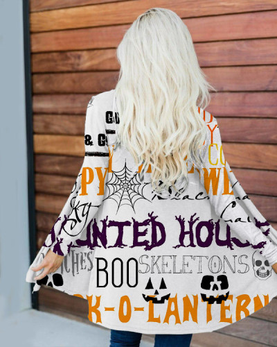 Women's Halloween Print  Loose Cardigan