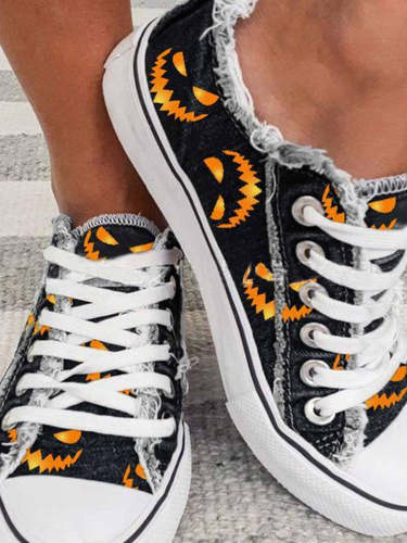 Halloween Jack Skellington Lace-up Canvas Sneakers