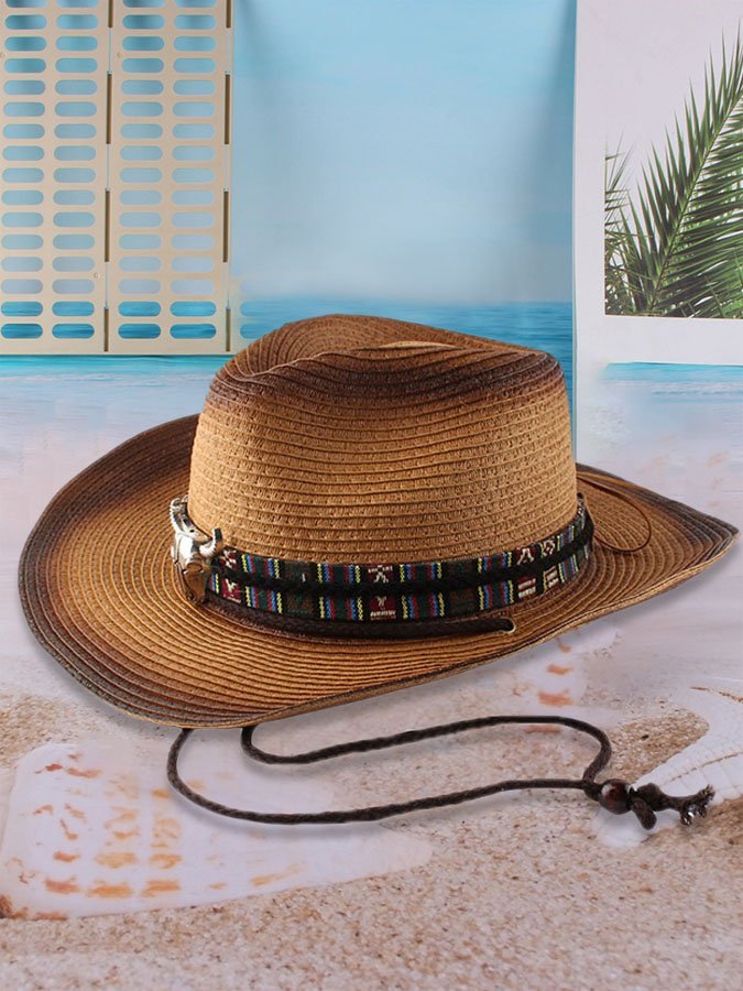 Western Cowboy Ethnic Straw Hat