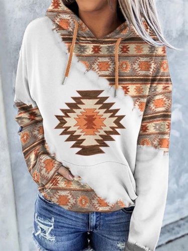 Vintage Ethnic Print Hoodie