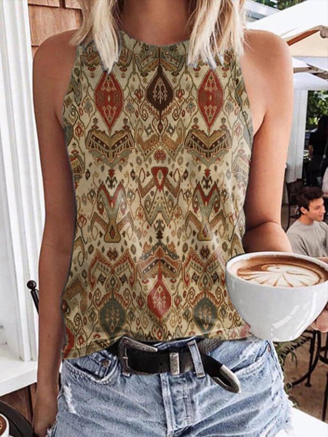 Vintage Print Vest