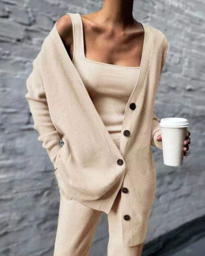Comfortable Knitted Three-Piece Set