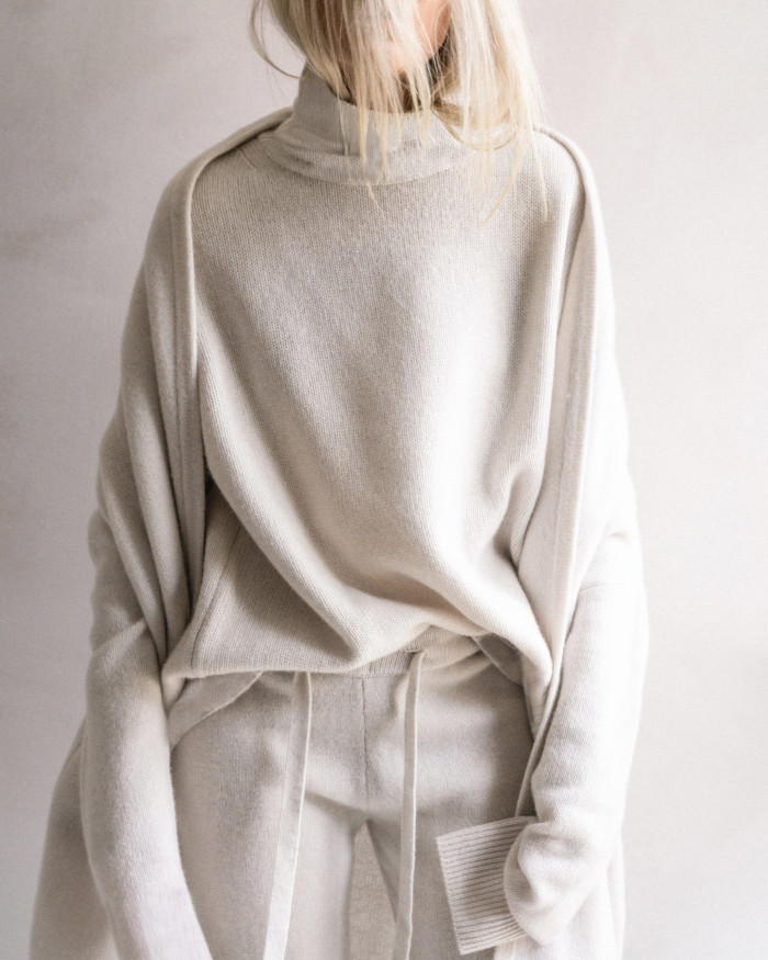 Minimalism Light Grey Knitted Two-Pieces Set