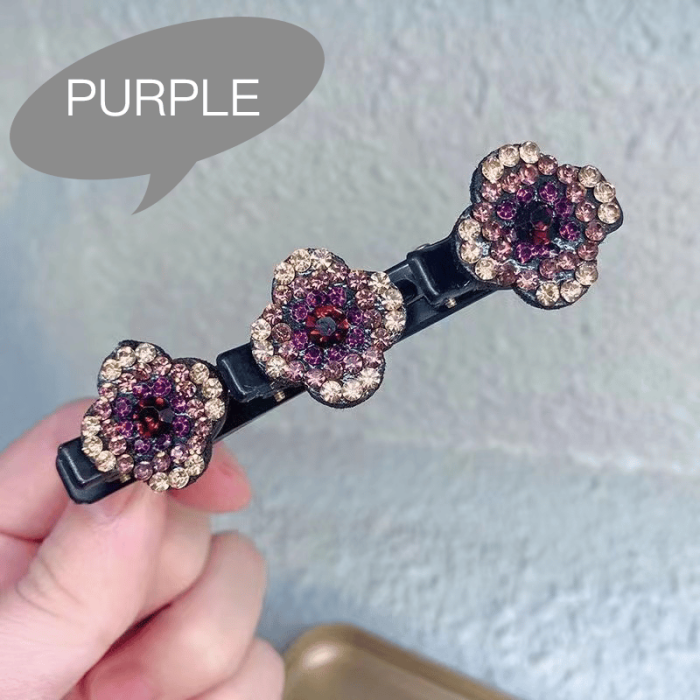 (🎅EARLY CHRISTMAS SALE-49% OFF) Sparkling Crystal Stone Braided Hair Clips