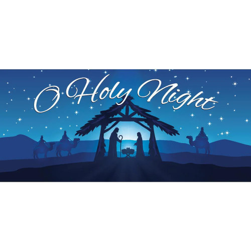 7 ft. x 16 ft. Nativity Scene O' Holy Night-Christmas Garage Door Decor Mural for Double Car Garage