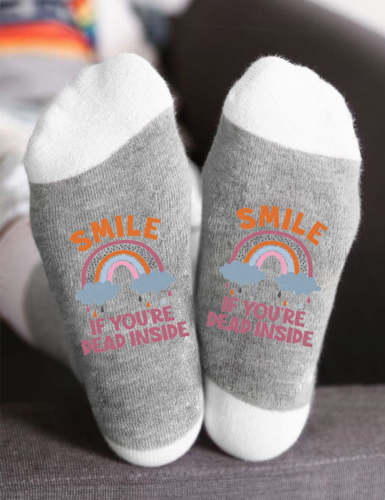 Hot Sale Smile If You Are Dead Inside Socks